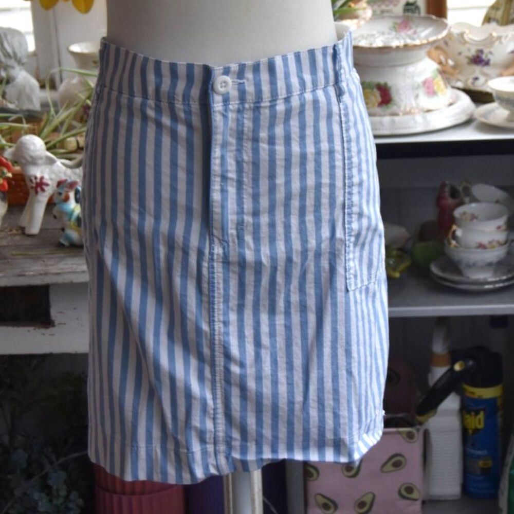 Lee Women’s Size 20 Blue White Striped Skort Stretch Cotton Golf Casual